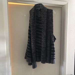 Simonetta Grey and Black shawl sweater vest